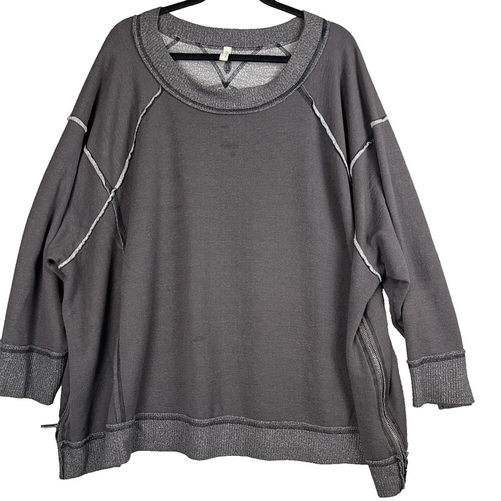 Free People Sweater Oversized Dolman Tunic Size Small Boho Slouchy